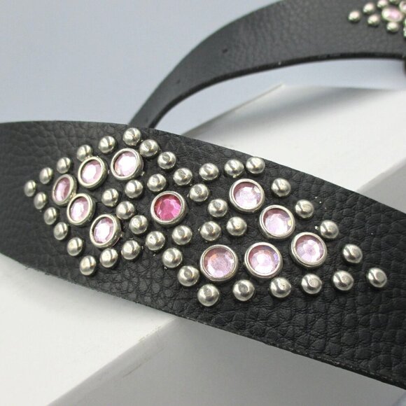 Unbranded Belt Pebble Faux Leather Crystal Cowgirl Chic Y2K Size M - Picture 3 of 8